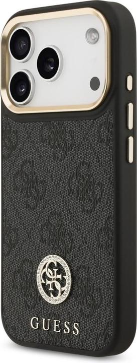 Produktbild Guess 4G Strass Logo & Big Strap Metal Buttons MagSafe case for iPhone 17 Pro black (Apple iPhone 17 Pro)