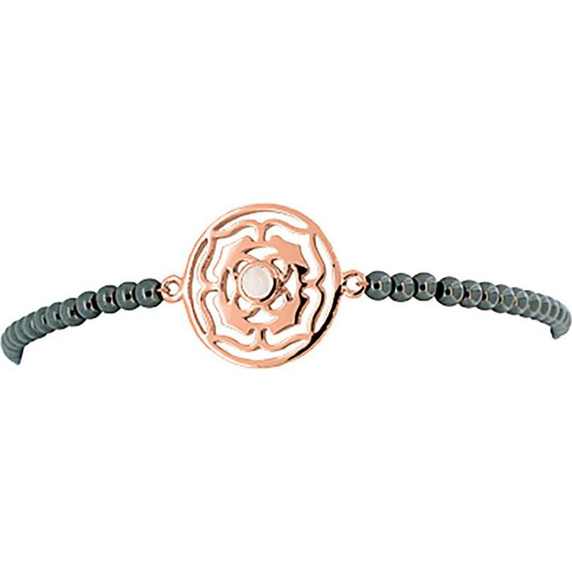 Viva Diva, Armschmuck, Wurzel-Chakra Armband mit Hämatit rosévergoldet 16-18 cm, (18 cm, 925 Sterling Silber)