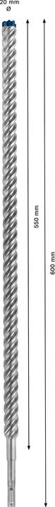 Image du produit Bosch Professional Zubehör Foret marteau EXPERT SDS plus-7X, 20 x 550 x 600 mm (jusqu'à 20 millimètres)