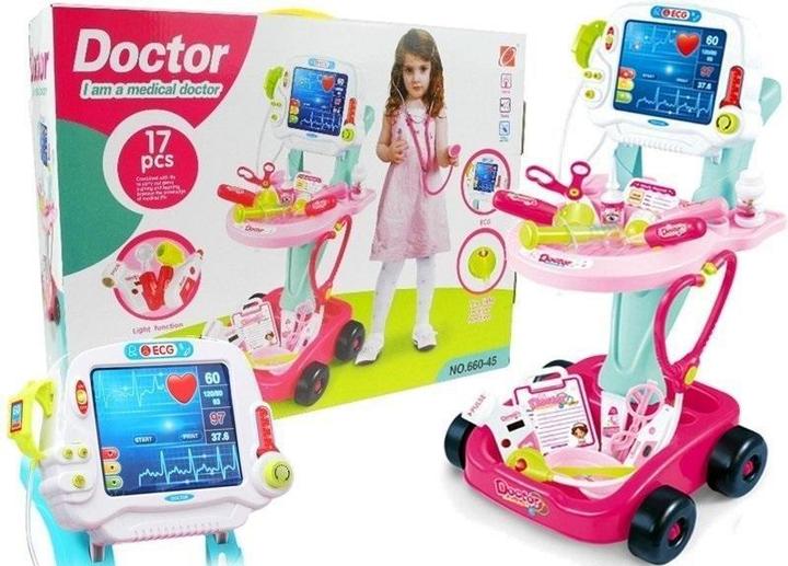 Immagine prodotto Lean Toys Set medico Carrello medico ECG 17 pezzi