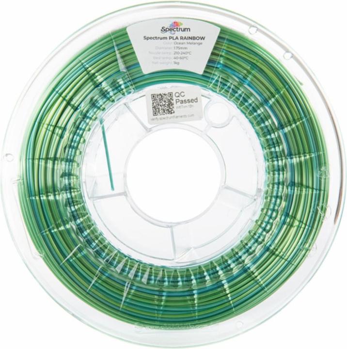 Produktbild Filament PLA Rainbow Ocean Melange 1.75mm 1kg (PLA, 1.75 mm, 1000 g, Mehrfarbig)