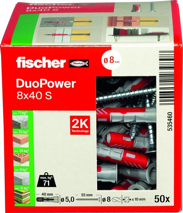 Actual product image Fischer DuoPower 8x40 S (50 pcs.)