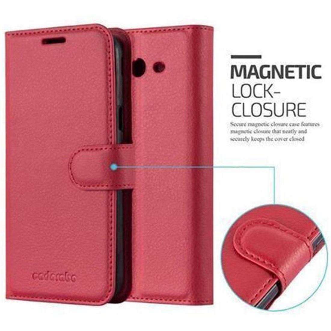 Thumbnail - Cadorabo Book mit Standfunktion Cover (Samsung Galaxy J7 2017), Smartphone Hülle, Rot