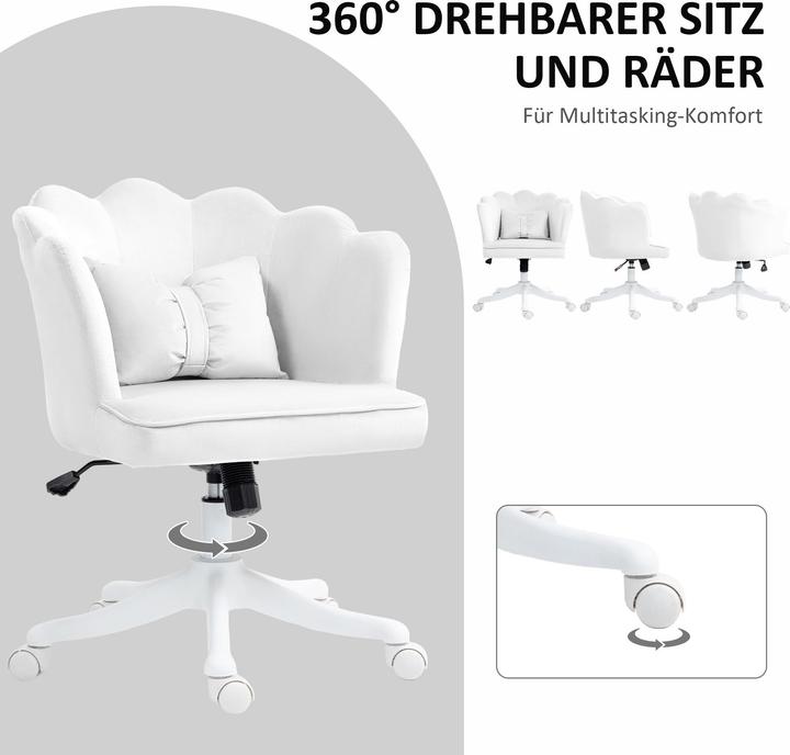 Produktbild Homcom Bürostuhl Polyester, Schaumstoff Weiss
