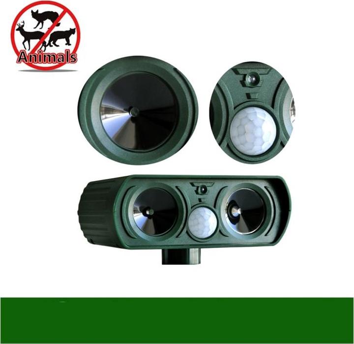 Produktbild Ueli Express 2er Set Ultraschall Tiervertreiber Katzenschreck mit Solar und Akku Betrieb