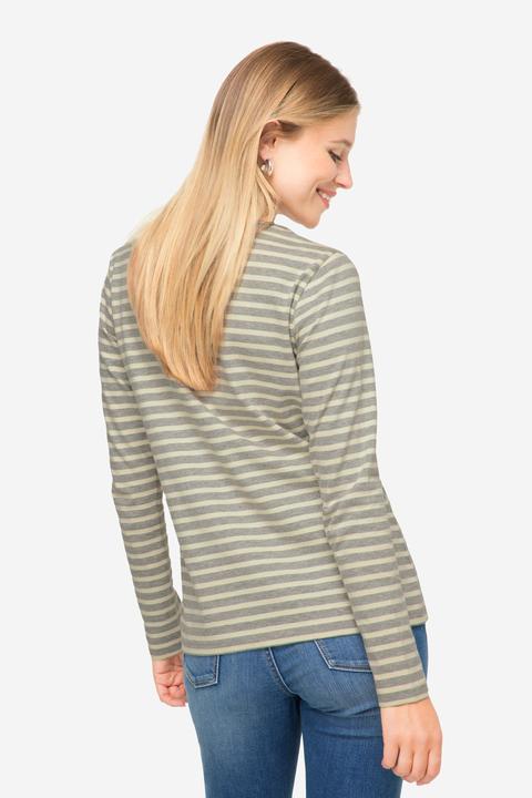 Produktbild Laurasøn Ringelshirt, Regular Fit, Statement Print, Rundhals, Langarm, OEKO-TEX (L)