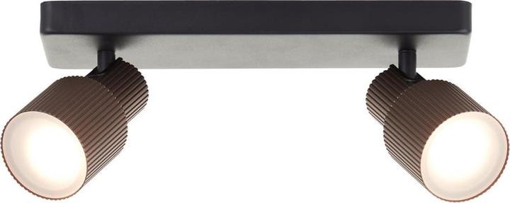 Actual product image Brilliant Cadiz LED spotlight bar 2-light black matt/bronze brushed (350 lm, GU10)