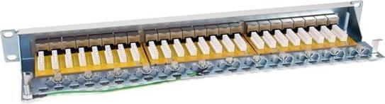 Actual product image equip Patchpanel 24x RJ45 Cat6A 19" 1U grey