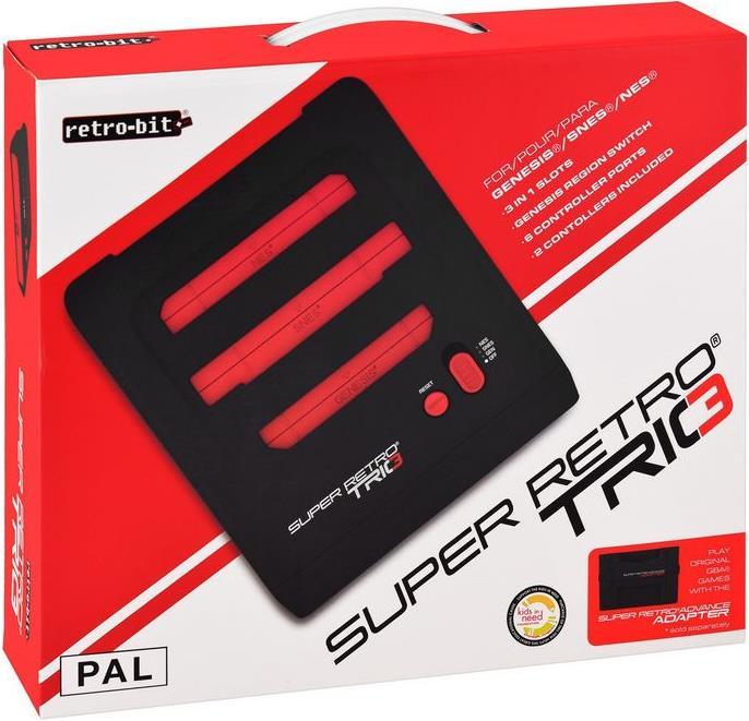 Produktbild Super Retro TRIO - PAL Console incl. 2 Controllers (NES/SNES/MD)