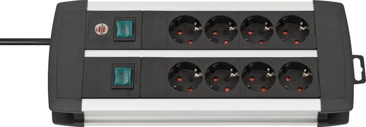 Produktbild Brennenstuhl Alu-line trailing socket 2x4 schuko 3m (8 x, CEE 7/3, 3 m)