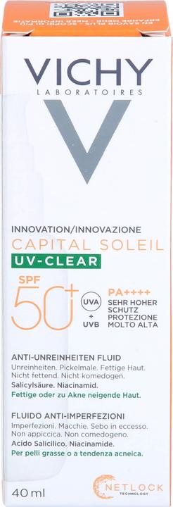 Produktbild Vichy Capital Soleil UV-Clear (Sonnencreme Gesicht, SPF 50+, 40 ml, 65 g)