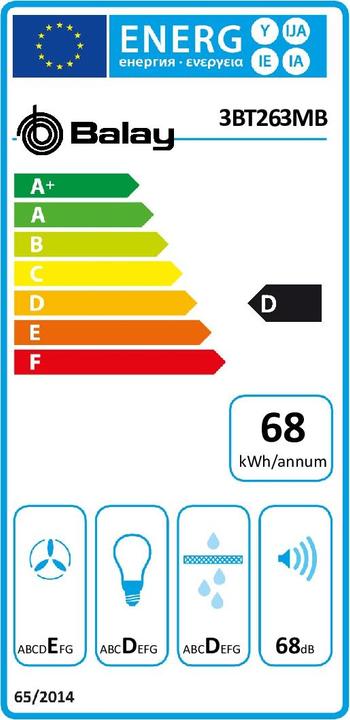 Label énergétique Balay 3BT263MB