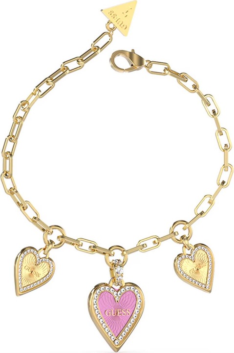 Immagine prodotto Guess Love Me Tender Bracciale romantico placcato oro JUBB03235JWYGPP - Dimensioni: 14,5 - 18,5 cm - S (14.60 cm, Acciaio inossidabile, Smalto)