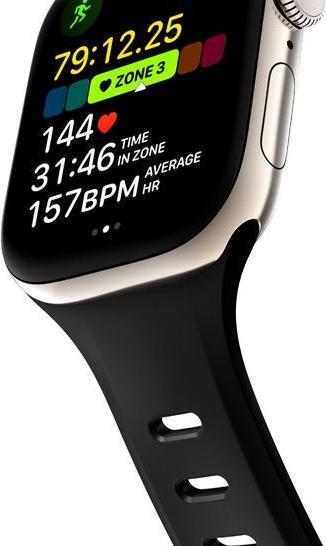 Actual product image Nomad Tempo Band 46mm Black (20 mm, compression moulded, PFAS-free FKM fluoroelastomer, CNC-milled aluminium locking pin)