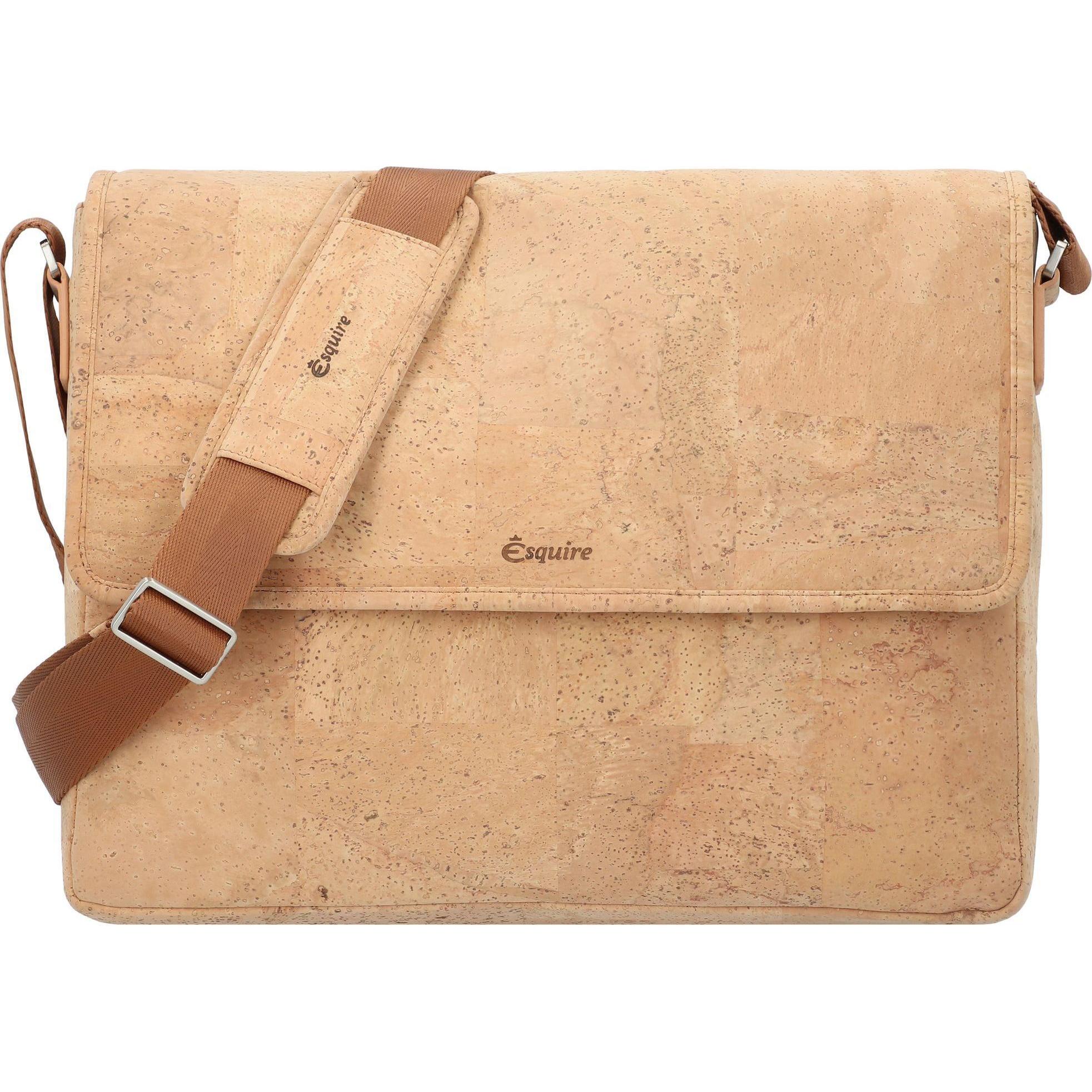 Esquire, Handtasche, Kork Messenger 39 cm Laptopfach, Beige