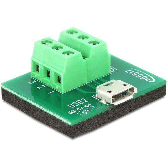 Delock Adattatore presa Micro USB > Morsettiera 6 pin, Cavo interno (PC)