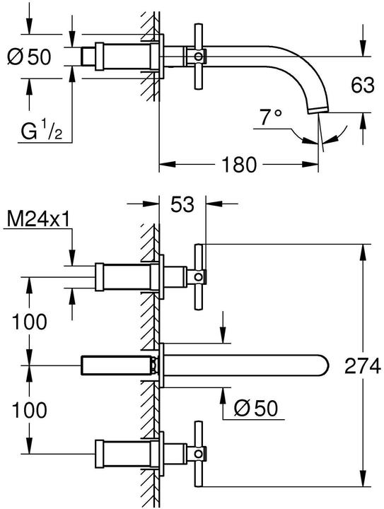 Image du produit Grohe Atrio Mélangeur de lavabo 3 trous