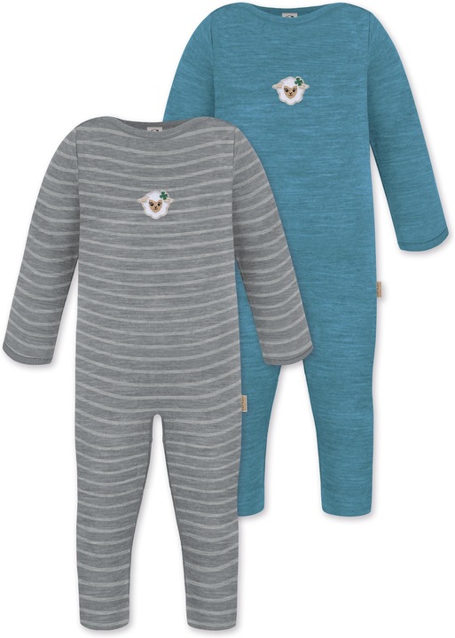 Normani 2er Pack Baby Merino Strampler „Tangoio" - 9595
