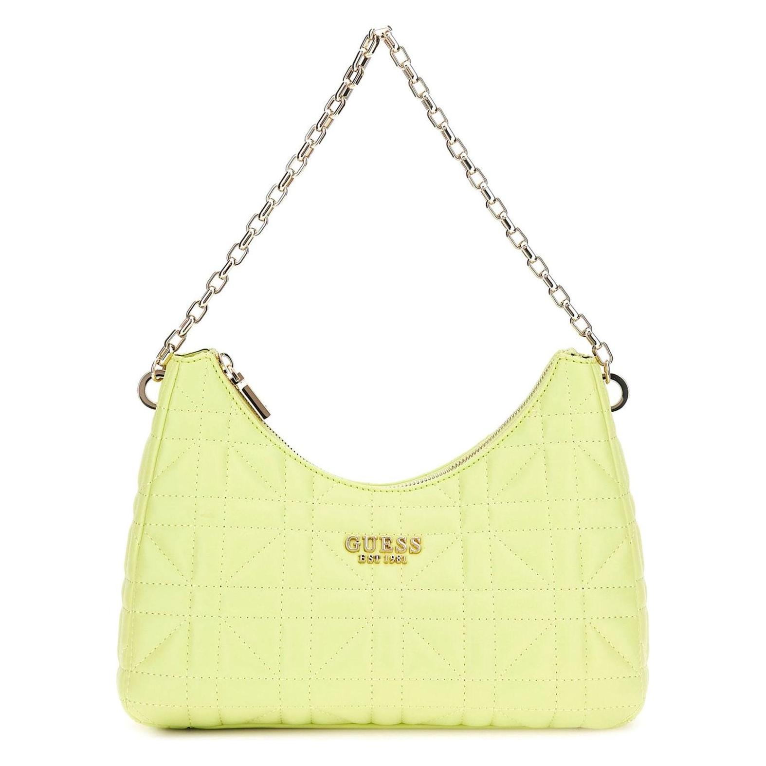 Guess, Damen, Handtasche, Assia Top Zip Shoulder Bag, Gelb