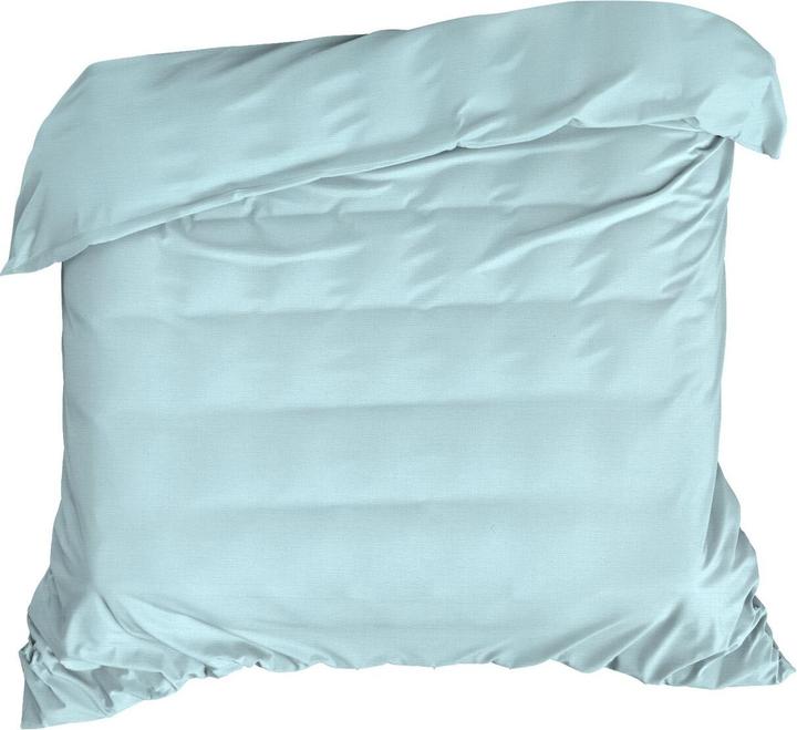 Eurofirany NOVA COLOR POS / NOVAC / BŁ / PO Couverture de duvet en coton avec satin, 220X200 cm, couleur : bleu (Housse de couette, 220 x 200 cm)