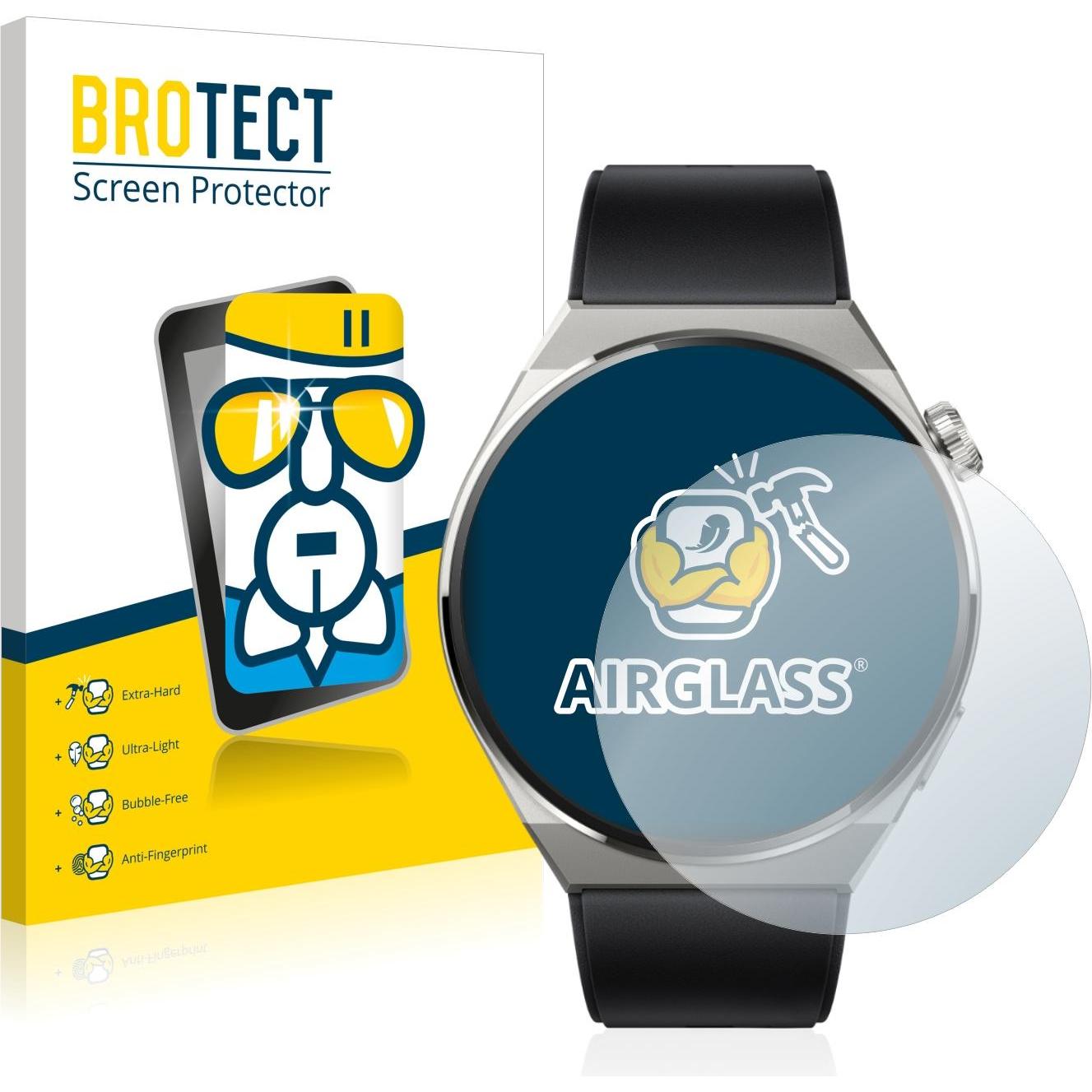 BROTECT AirGlass Panzerglasfolie, Smartwatch Schutzfolie, Transparent