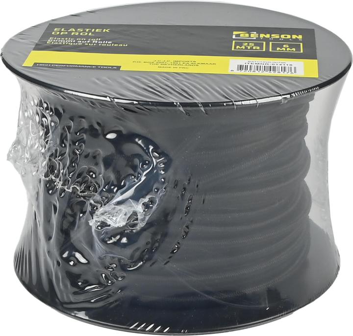 Produktbild Benson Gummiband auf Rolle 6 mm 25 m schwarz (25 m)