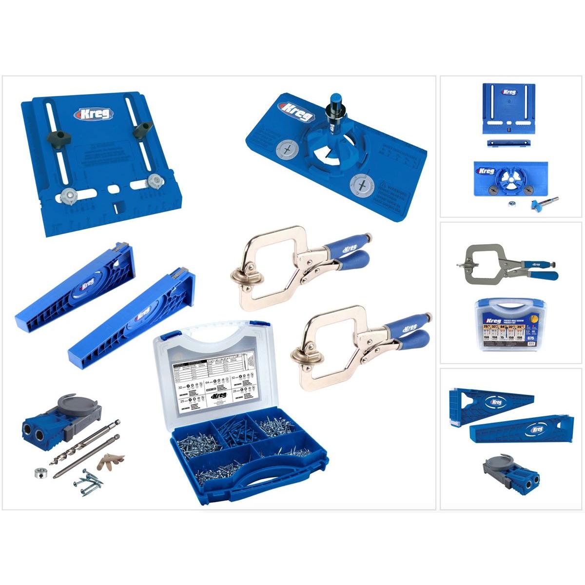 Thumbnail - Kreg, Zubehör Maschine, Möbelbau-Set mit Cabinet Hardware Jig ( KHI-PULL ) + Concealed Hinge Jig ( KHI-HINGE ) + 2 x Sc