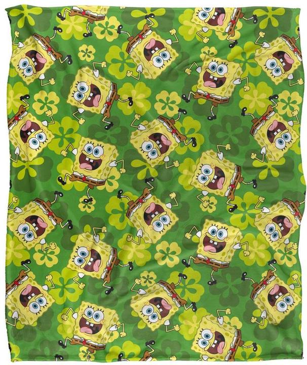 Spongebob Squarepants Gemustert Decke Seidig St PatricksTag Supersoft (152 x 127 cm)