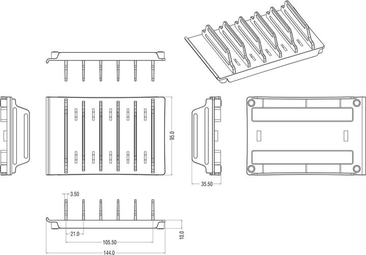 Actual product image Delock Holder for 6 Tablets or Smartphones Black