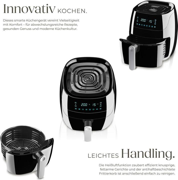 Actual product image tectake Air fryer Yaiza - 4.3 l capacity - Recipes booklet included