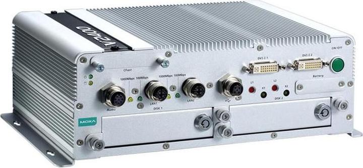 Actual product image Moxa En50155 Fanless Computer. 1047Ue 1.4 Ghz V2416A-C2-W7E