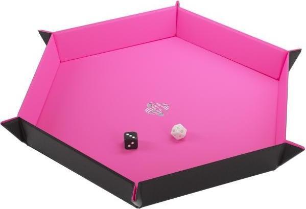 Gamegenic GGS60061 - Plateau de dés magnétiques hexagonal noir et rose
