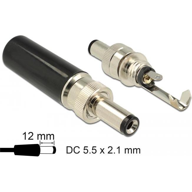 Thumbnail - Delock Netzanschluss, Elektronikkabel + Stecker, Schwarz