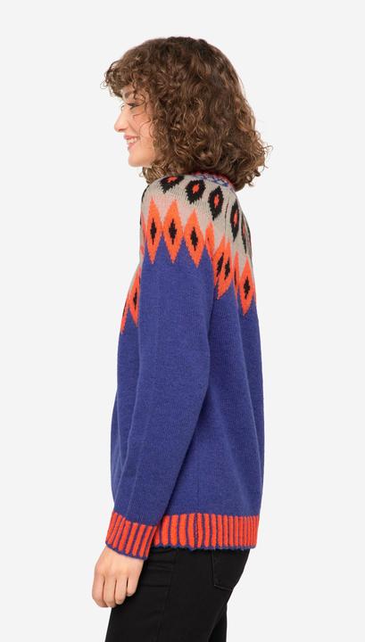 Image du produit Laurasøn Norwegerpullover, Wollanteil, Stehkragen, Langarm, mit recyceltem Polyester (M)
