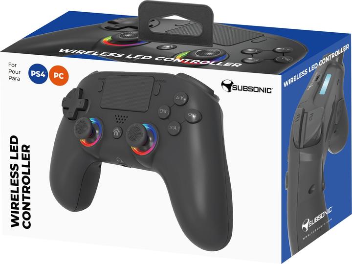 Immagine prodotto Subsonic Controller a led wireless nero per PS4/PC (PS4, PC)