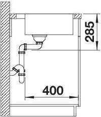 Actual product image Blanco Supra 400-IF/A R12 (Fitted sink, 44 cm, 50 cm)