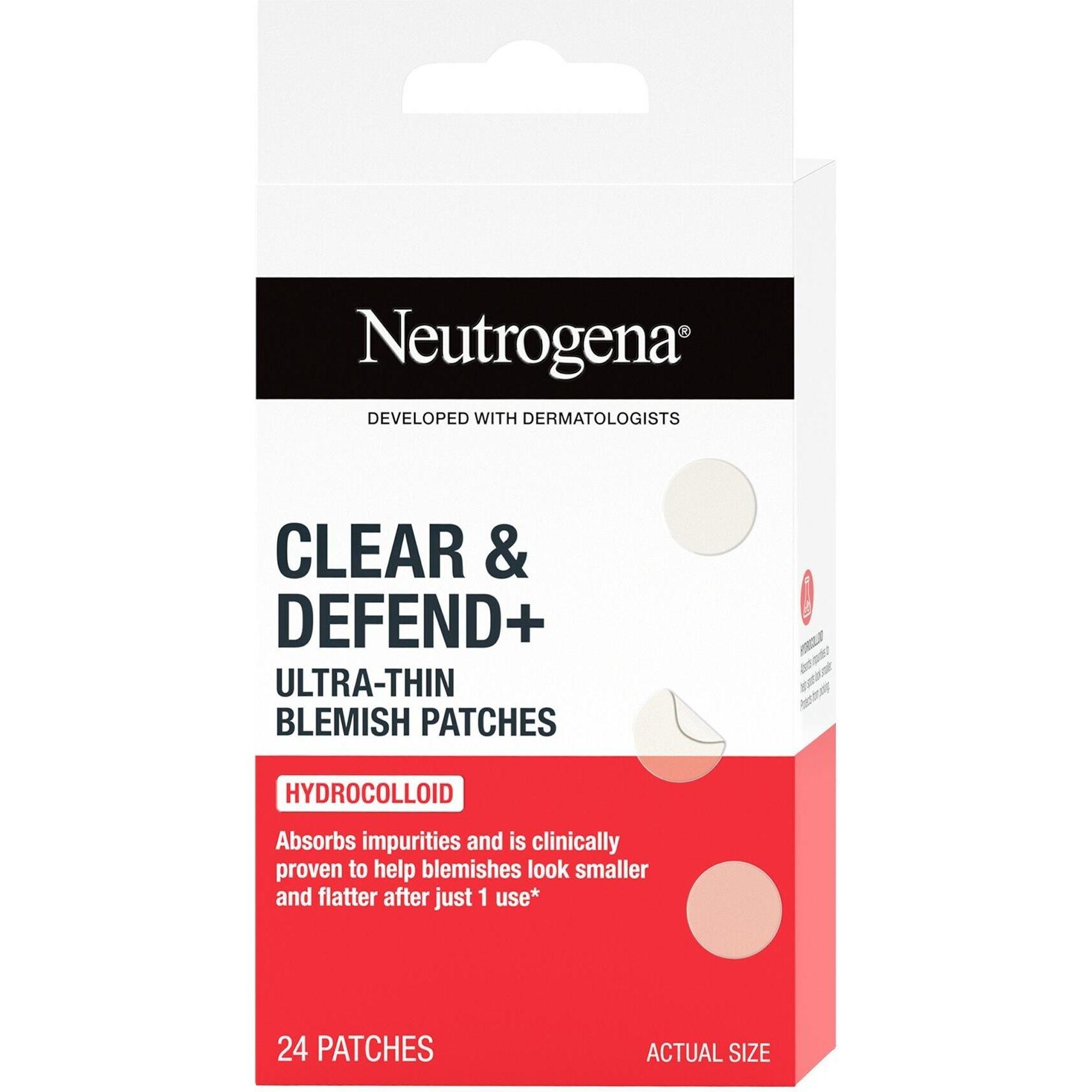 Neutrogena, Maschera viso, Clear & Defend Ultra Thin Patches For Blemishes 24 Pieces