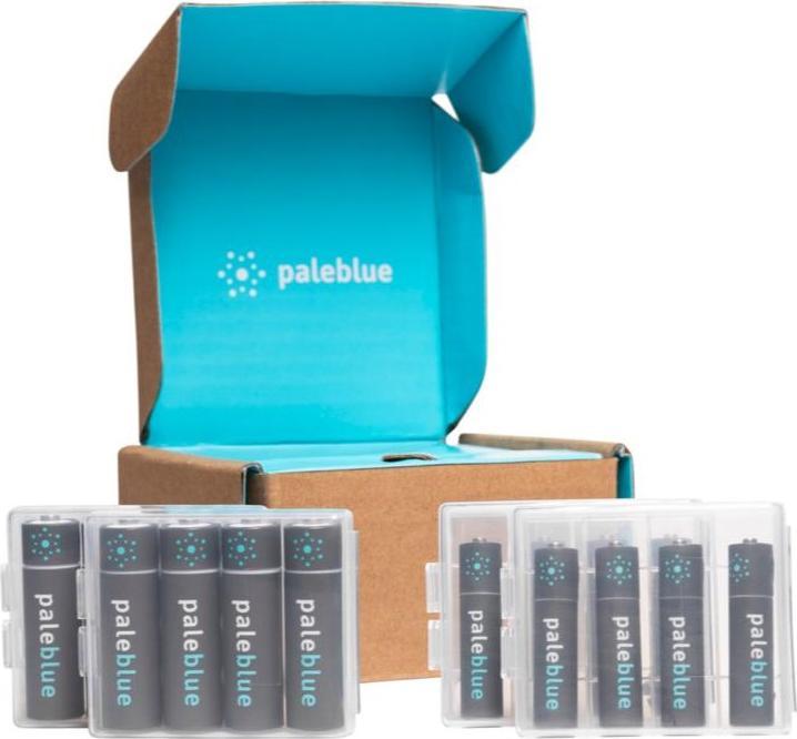 Actual product image Pale Blue Sustainability Kit USB-C (16 pcs., AA, AAA, 1560 mAh)
