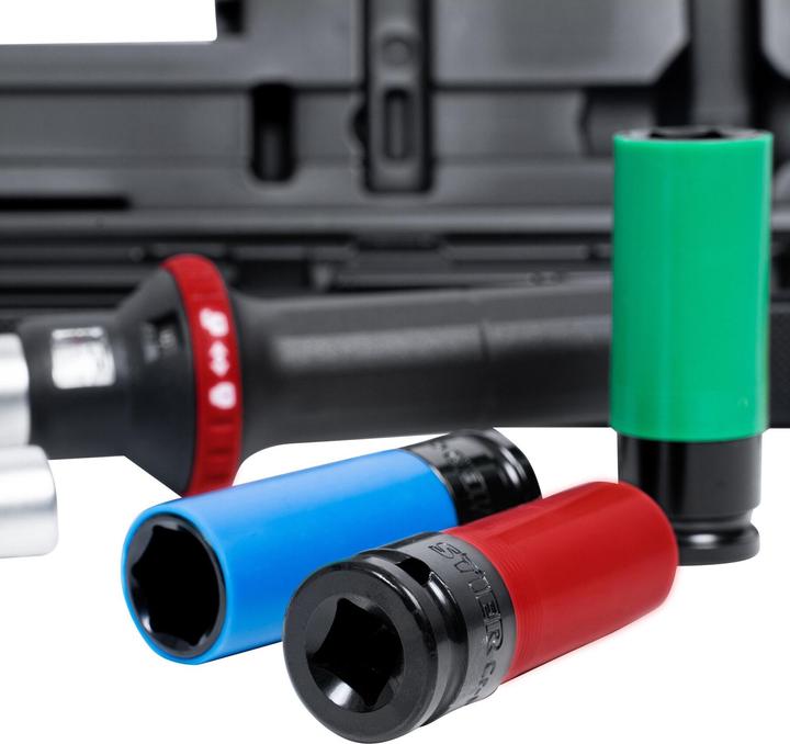 Immagine prodotto Stier Set di montaggio ruote da 1/2 pollice 40 - 200 Nm, 5 pezzi (1/2", 40 Nm, 200 Nm)