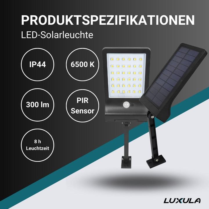 Produktbild Luxula Solar LED-Wandleuchte (300 lm, IP44)