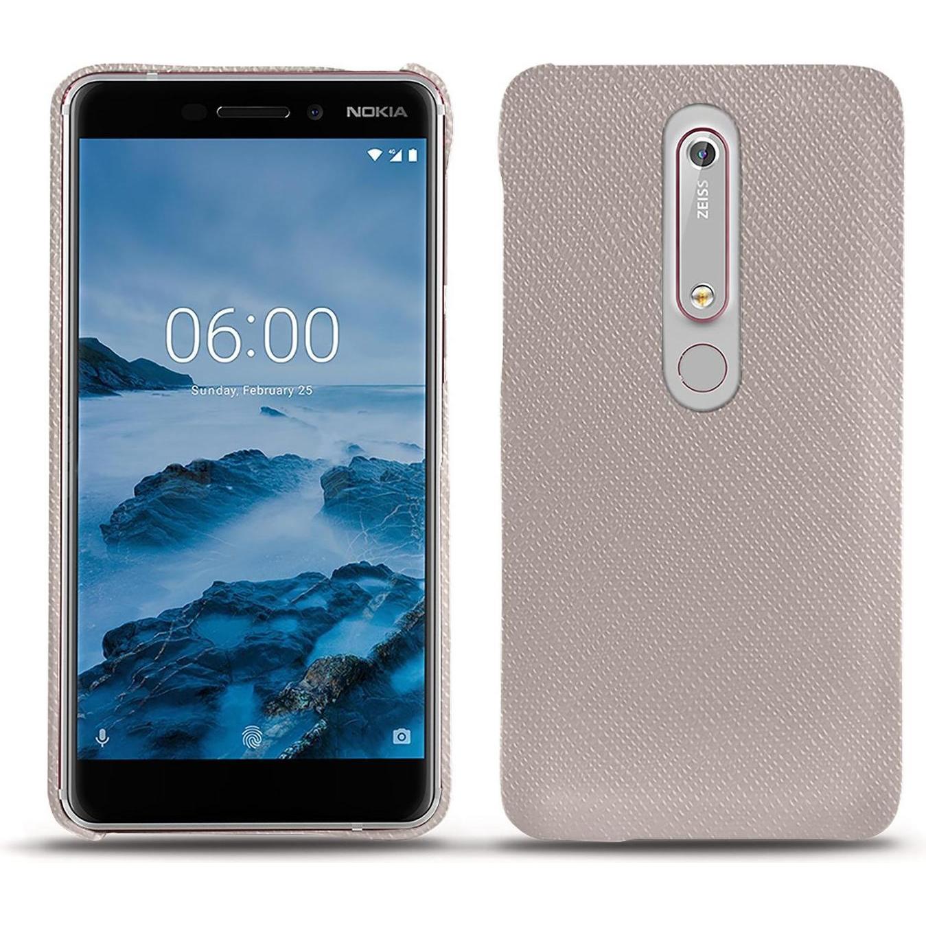 Noreve Lederschutzhülle (Nokia 6 (2018)), Smartphone Hülle, Beige