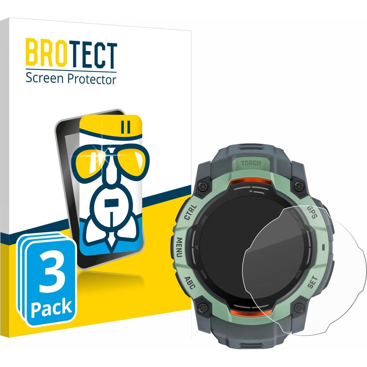 BROTECT Schutzglas Schutzfolie Displayschutz Display Schutz Glas Folie klar, Smartwatch Schutzfolie, Transparent