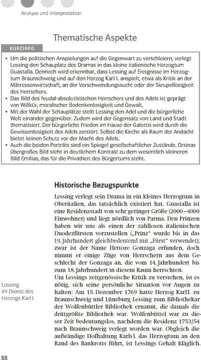 Produktbild Lektürehilfen Gotthold Ephraim Lessing "Emilia Galotti (Deutsch, Wolf Dieter Hellberg, 2018)
