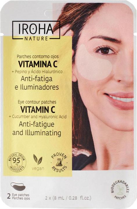 Actual product image Iroha Nature Eye Contour Patches Vitamin C + Cucumber and Hyaluronic Acid (Eye patches, 16 ml)