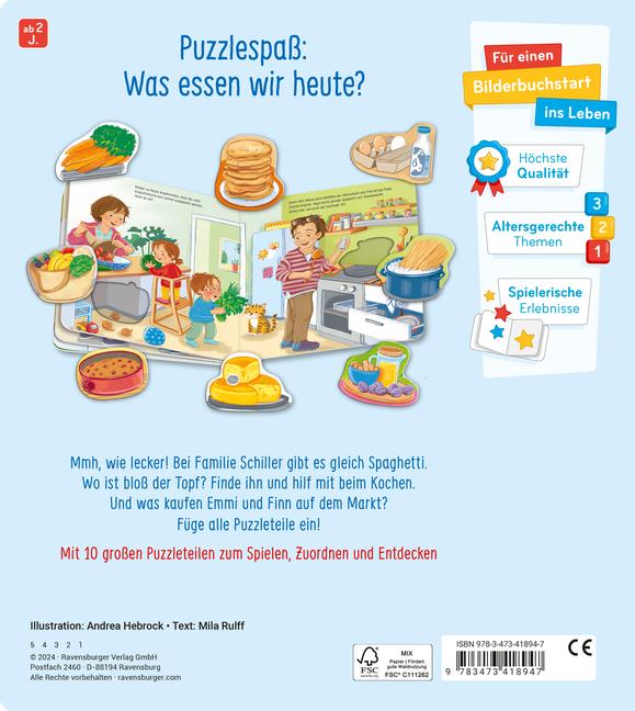 Produktbild Ravensburger Mein grosses Puzzle-Spielbuch: Das essen wir heute (Deutsch)