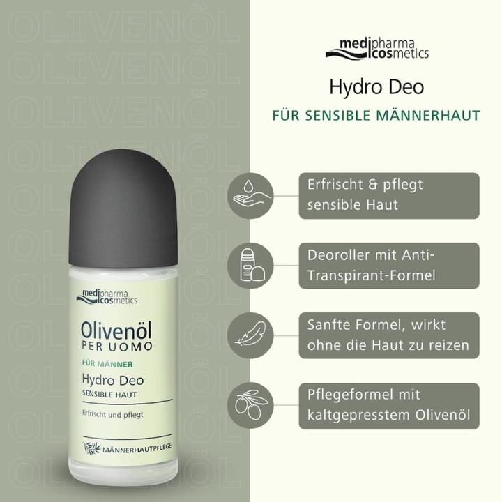Produktbild Medipharma cosmetics Olivenöl Per Uomo Hydro Deo sensible Haut, 50 ml Roll-On (Roll-on, 50 ml)