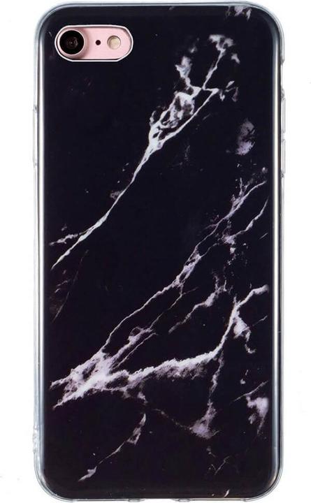 Productafbeelding Cover-Discount iPhone SE / 8 / 7 - Siliconen Rubber Hoesje Zwart Marmer (Apple iPhone 7, Apple iPhone 8)
