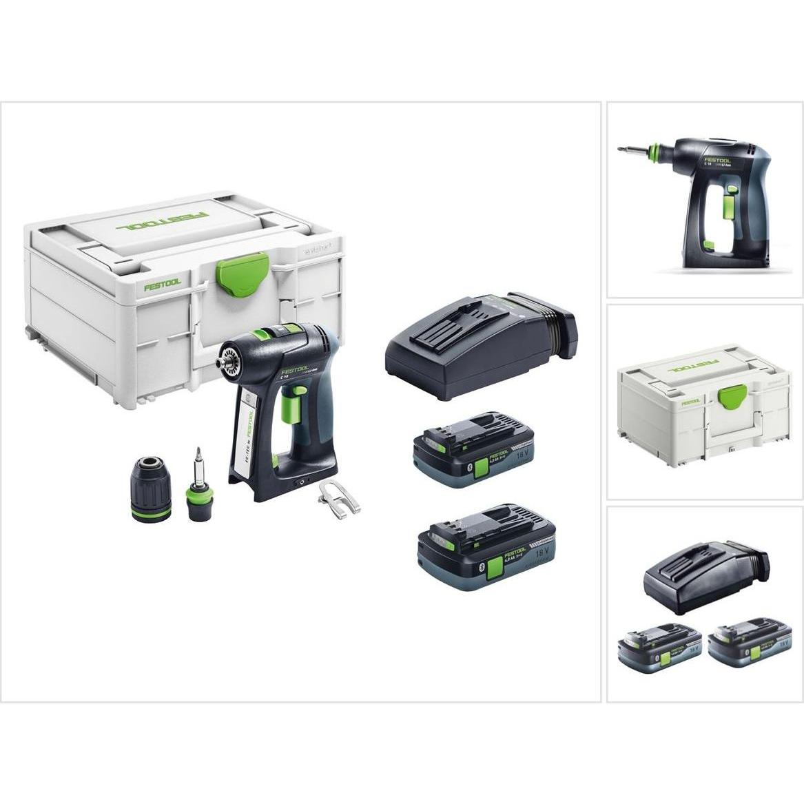Thumbnail - Festool, Bohrmaschine + Akkuschrauber, Akku-Bohrschrauber C 18 HPC 4,0 I-Plus (Akkubetrieb)