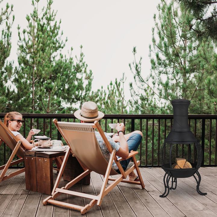 Actual product image Relaxdays Patio Log Burner With Grill