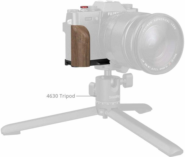 Produktbild SmallRig 5666 L-Shaped Mount Plate with Wooden Handle for FUJIFILM X-T30 / X-T30 II / X-T30 III (Black) (Cage, Griff)